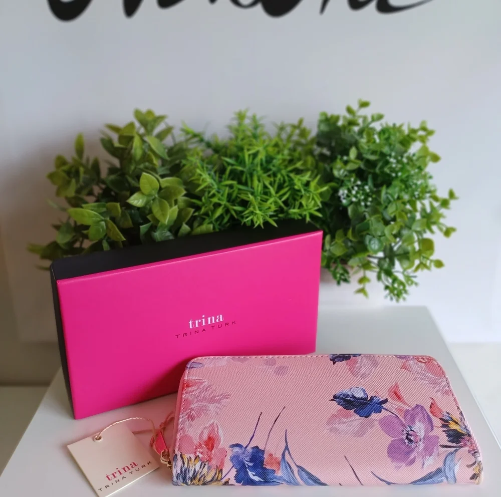 Trina Turk Pink Floral Multi-Compartment Wallet